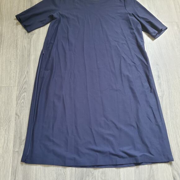 Eileen Fisher Dress Tunic Small Navy Blue Minimalist Knit Casual Layer Travel - Picture 7 of 8